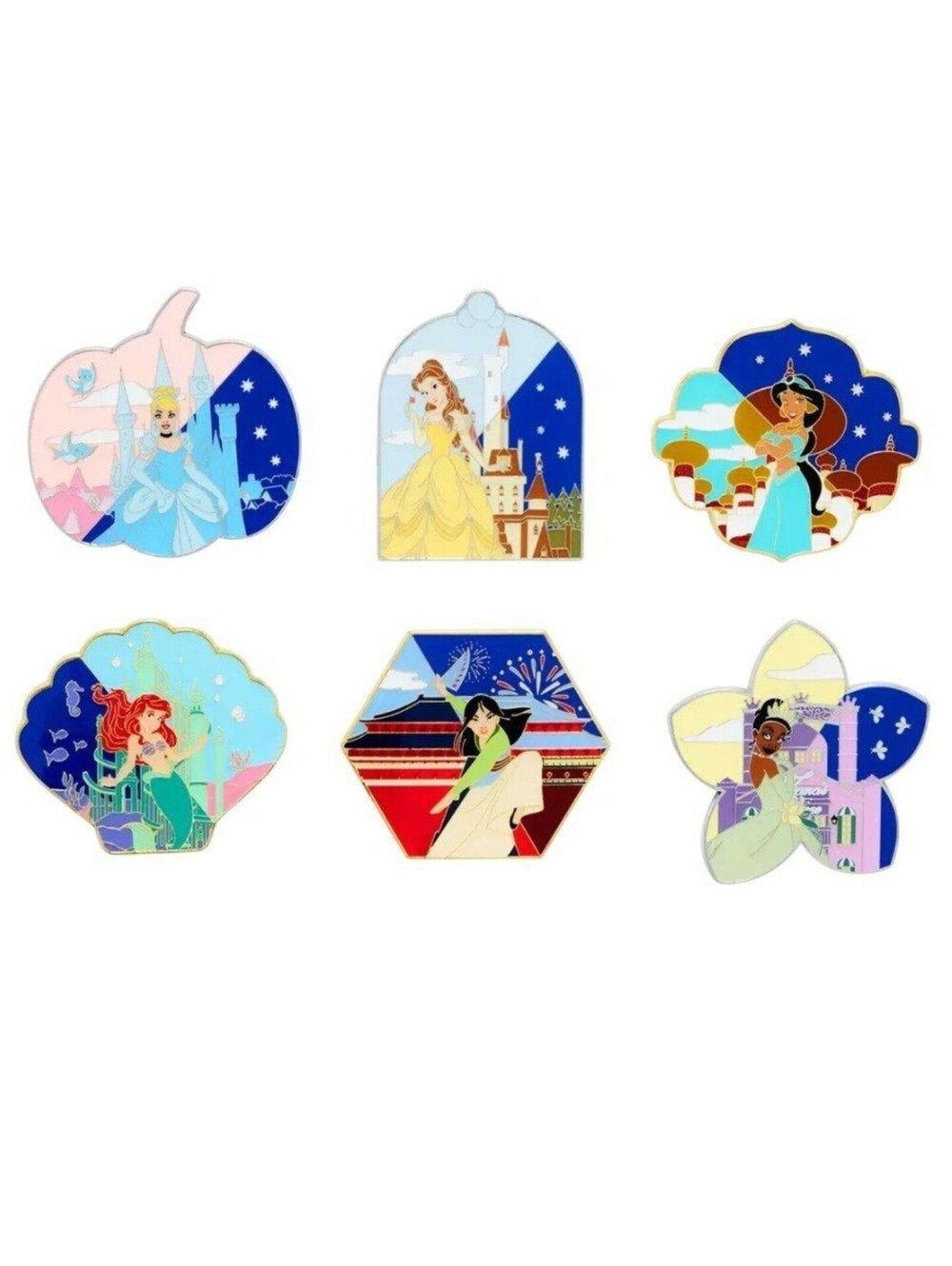 Loungefly Disney Princess Day & Night Blind Box Pins - FULL SET